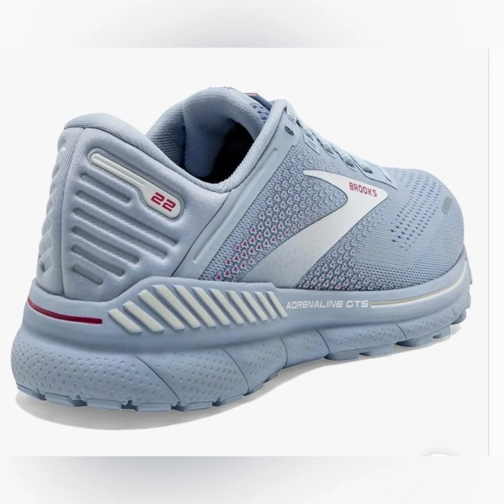 Brooks Women's Adrenaline GTS 22 Running Shoes, Kentucky Blue/White/Rose 8.5 - Picture 10 of 10